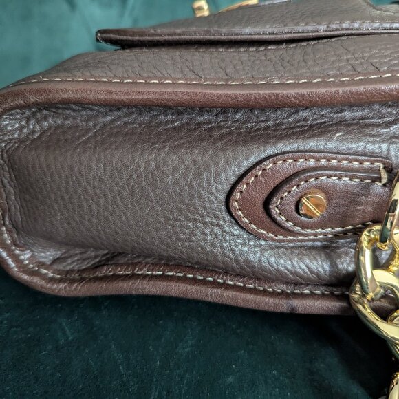 Michael Kors Brown Leather and Calfhair Margo Top Handle Satchel Bag - Picture 9 of 12